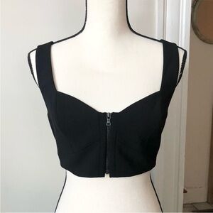 BCBGMAXAZRIA Black Structured Crop Top